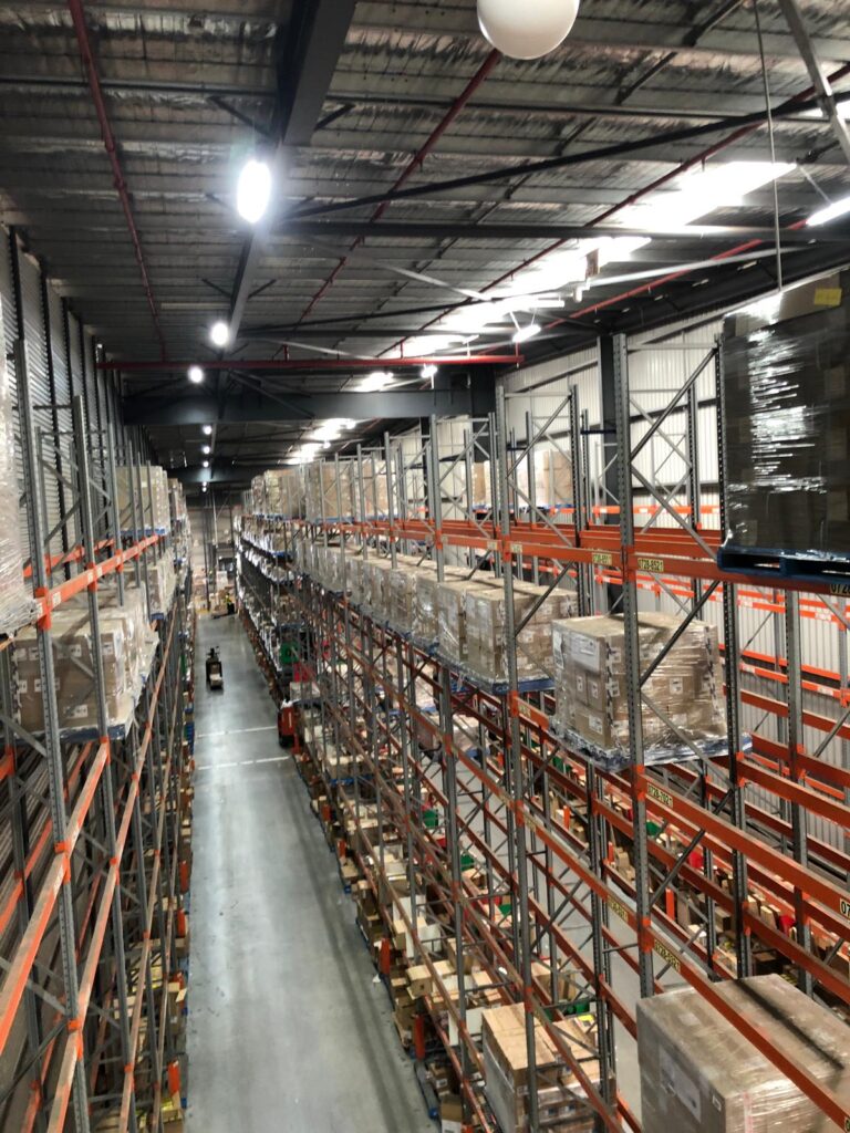 Coles distribution centre following Shine On LED lighting upgrade
